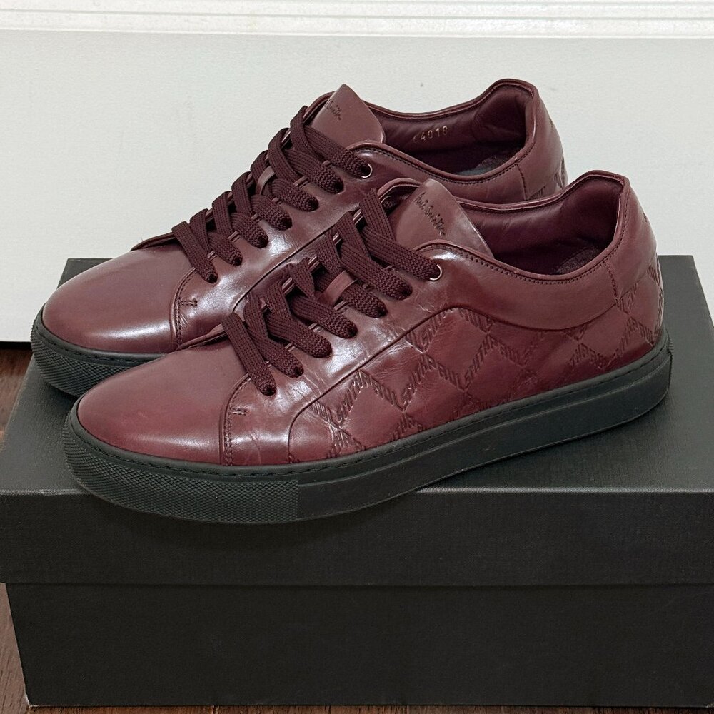 Paul Smith Men's Basso Bordo Geo Sneaker in Bordeux sz 40EU